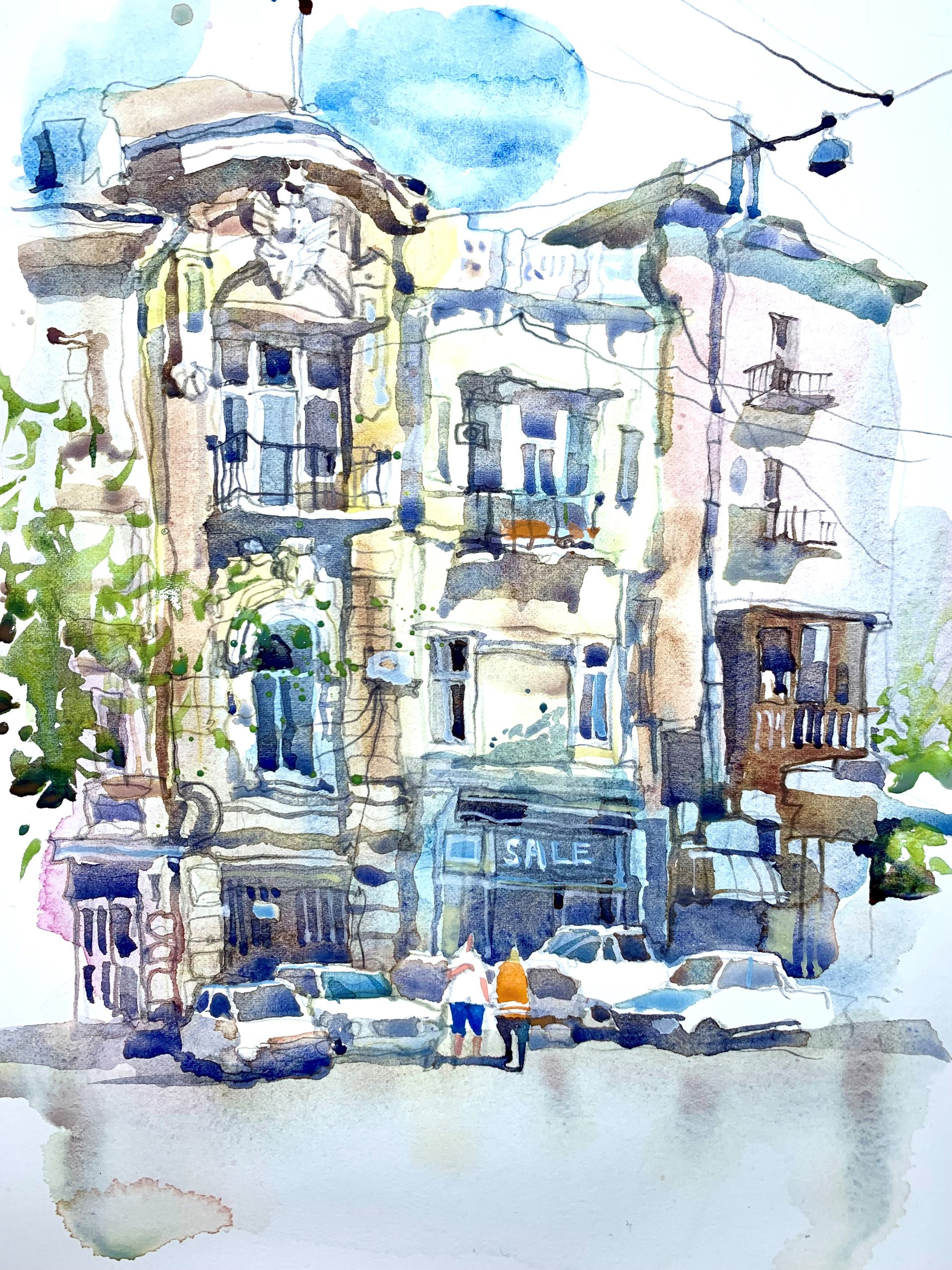 Between Two Banks illustration