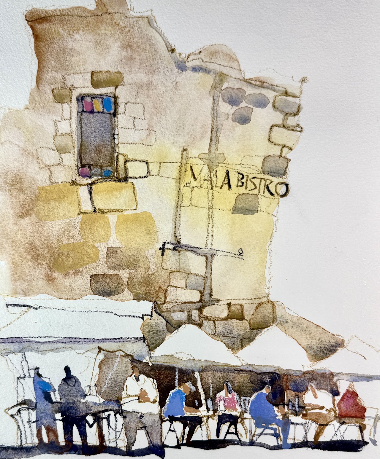 Ein Karem watercolor demonstration