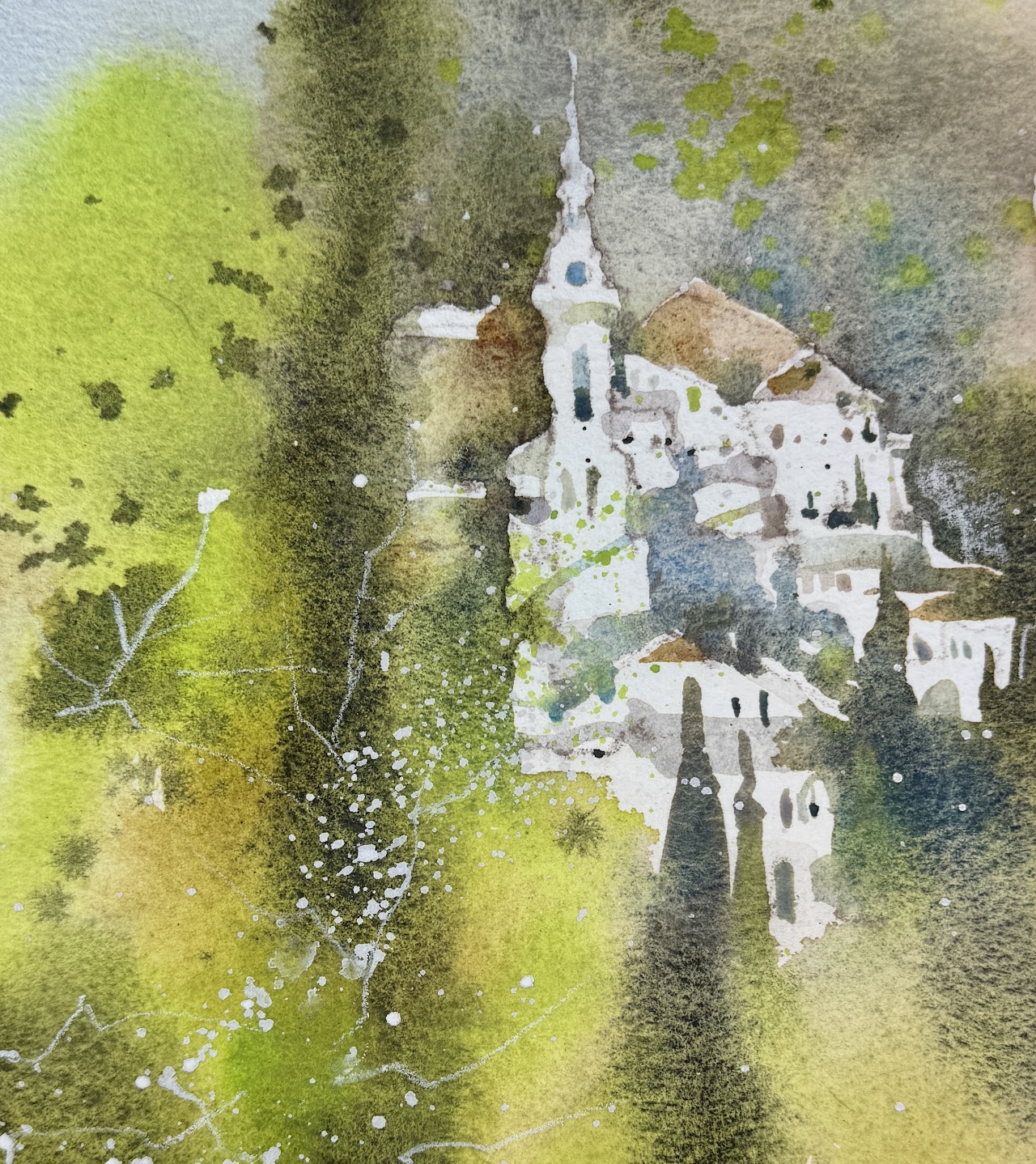 Watercolor of Varallo Italy